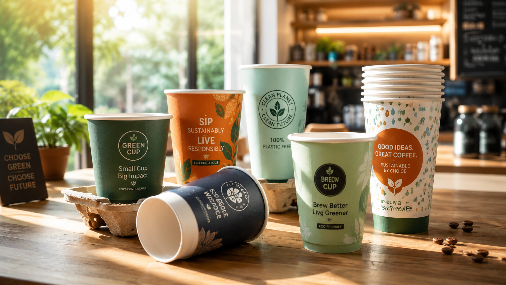 Custom printed promotional eco-friendly paper cups manufactured by Arpan FP in Mumbai